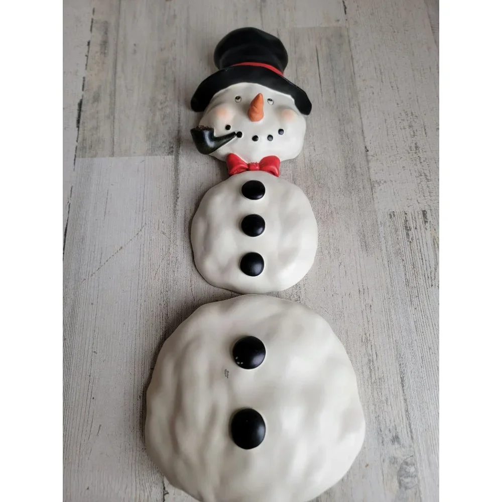 Vintage three-piece‎ snowman hanging wall decor xmas